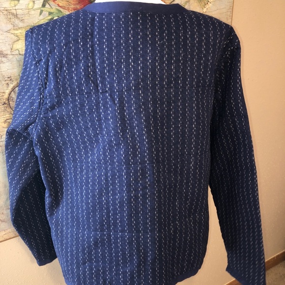 XL Old Navy Blue & White Boho Quilted Jacket - Picture 8 of 12